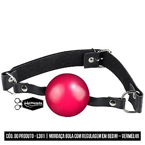 MORDAÇA BOLA COM REGULAGEM EM COURO - L391