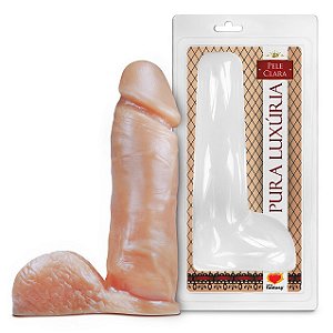 Pênis Realístico Com Escroto Maciço 20,5cm - PA021