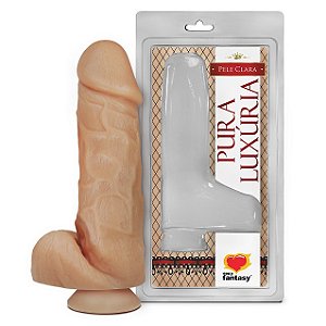 Pênis Realístico com Escroto e Ventosa 18cm X 5cm - PV015