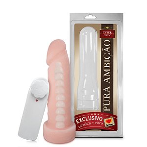 Prótese realista em CyberSkin com Vértebra e Vibro 16cm x 4,5cm - 300