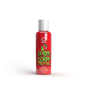 Corpo a Corpo Óleo de Massagem Hot Beijável sabor Morango 100ml