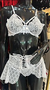 ANITA CONJUNTO C/ SAIA - BRANCO