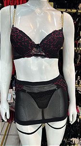MAGDA CONJUNTO - PRETO C/ PINK