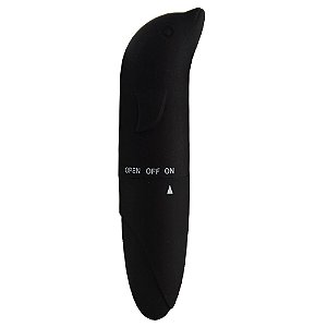 VIBRADOR GOLFINHO AVELUDADO PRETO - 6178