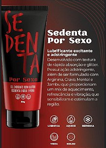 SEDENTA POR SEXO gel excitante com glitter esquenta, gela e vibra 50g