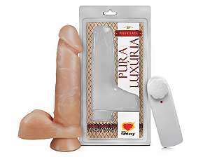 PÊNIS COM ESCROTO, VIBRO E VENTOSA 16cm - PV024