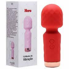 HERO MINI VARINHA MÁGICA 10X VIBRAÇÃO REGARREGÁVEL COR VERMELHO - 7949