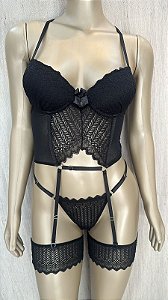 VENEZA CONJUNTO COM BOJO - PRETO