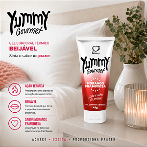 Yummy Gourmet Gel Térmico Morango Framboesa 45g