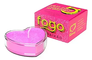 FOGO DA PAIXÃO Vela com Aroma Chiclete e Glitter 20g