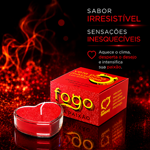 FOGO DA PAIXÃO Vela com Aroma Morango com Glitter 20g