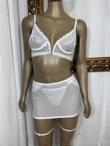 MICHELE CONJUNTO COM ARO E SAIA - BRANCO