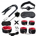 BLACK WOLF KIT BONDAGE SADO ERÓTICO 10pçs Preto - 8116