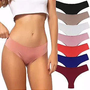 CALCINHA CINTURA MÉDIA SEM COSTURA COR PRETO - TAM P / M