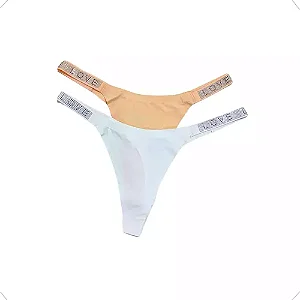 SECRET FIO SEM COSTURA C/ STRAS COR NUDE - TAM P / M