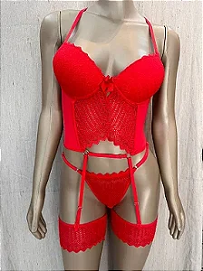 VENEZA CONJUNTO COM BOJO VERMELHO - TAM G