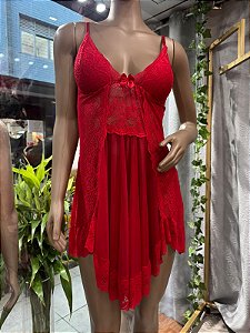MULATA CAMISOLA COM BOJO E TULE - VERMELHO TAM-GG