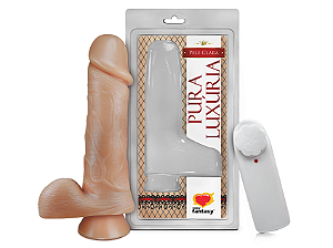 PÊNIS COM ESCROTO, VIBRO E VENTOSA 18cm - PV026