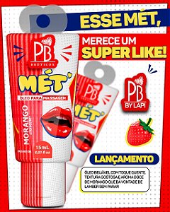 MÉT LUB MORANGO ÓLEO PARA MASSAGEM 15ml