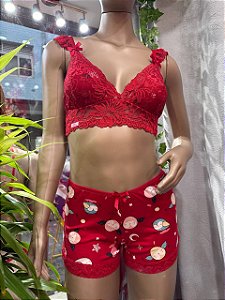 SORAIA BABY DOOL TEEN - VERMELHO BORDÔ C/ PASSARO