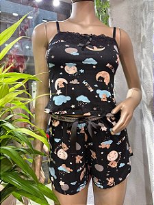 BABY DOOL TAYLOR TEEN - PRETO C/ ESTAMPA URSINHO