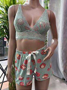 TIKTOK BABY DOOL - VERDE C/ ESTAMPA PREGUIÇA