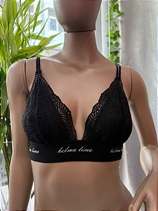 BIANCA BRALETE C/ PALA - PRETO E LETRA BRANCA