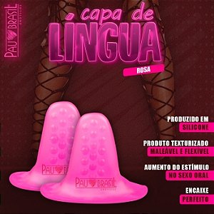 CAPA DE LÍNGUA Seu Prazer na Ponta da Língua cor Rosa - A572