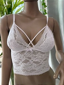 EVA TOP EM RENDA BRANCO - TAM M