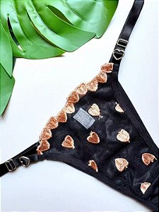 BORDADO FIO DUPLO TULE PRETO - 073