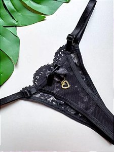 VIVI FIO SEXY RENDA E TULE PRETO - 002