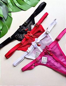 PIMENTA FIO SEXY TULE COM BIJU PINK - 053