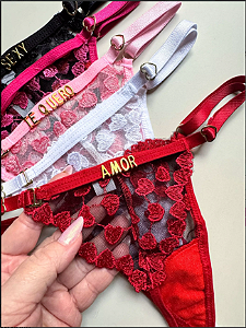 BORDADA FIO PERSONALIZÁVEL LETRA MENOR (não acompanha as letras) VERMELHO BORDÔ - 048