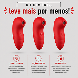 KIT COM TRES Kiss My Clit by Deborah Secco Vibrador com 7 modos de Ondas de Pressão ( cada sai por 288,34 no pix )