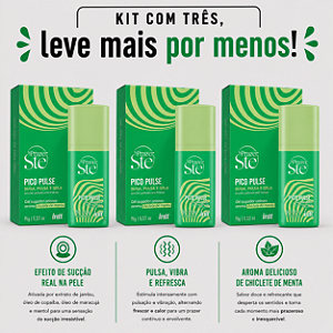 KIT COM TRES PICO PULSE CHICLETE DE MENTA ( cada sai por R$ 50,79 no pix )