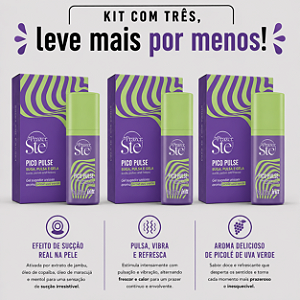 KIT COM TRES PICO PULSE PICOLÉ DE UVA VERDE ( cada sai por 50,79 no pix )