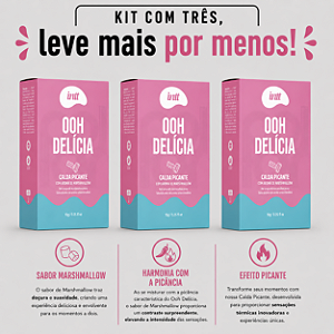 KIT COM TRES OOH DELÍCIA CALDA PICANTE AROMA DE MARSHMALLOW ( cada sai por 24,39 no pix )