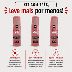 KIT COM TRES BODY SPLASH CHEIRO DELA com aroma sedutor 230ml ( cada sai por 41,32 no pix )