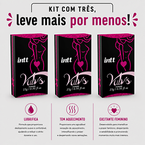 KIT COM TRES VULV'S EXCITANTE FEMININO 15g ( cada sai por 19,41 no pix )