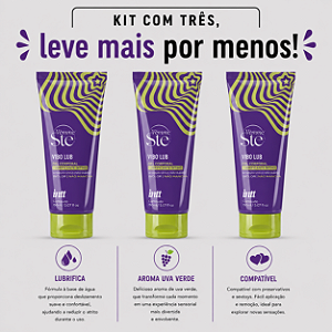 KIT COM TRES PICO LUB GEL DESLIZANTE COM AROMA DE UVA VERDE 65g (cada sai por R$ 33,86 no pix