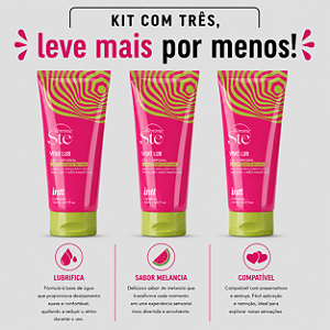 KIT COM TRES PICO LUB GEL DESLIZANTE COM AROMA DE MELANCIA 65g (cada sai por R$ 33,86 no pix)