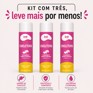 KIT COM TRES CHICLETEIRA DESODORANTE ÍNTIMO AROMA DE CHICLETE 90g ( cada sai por 41,82 no pix )