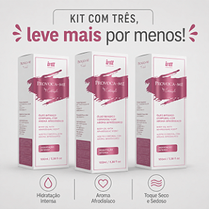 KIT COM TRES PROVOCA-ME ÓLEO BIFÁSICO CORPORAL COM AROMA AFRODISÍACO 100ml ( cada sai por 38,83 no pix )