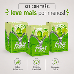 KIT COM TRES FRUIT SEXY HOT CAIPIRINHA 40ml ( cada sai por 14,93 no pix )