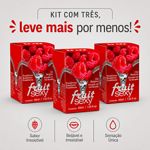 KIT COM TRES FRUIT SEXY HOT FRAMBOESA 40ml ( cada sai por 14,93 no pix )