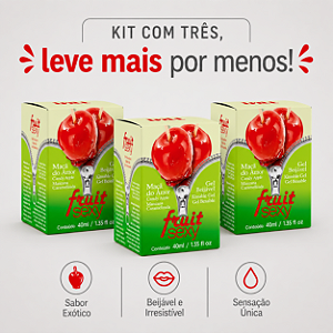 KIT COM TRES FRUIT SEXY MAÇA DO AMOR 40ml ( cada sai por 14,93 no pix )