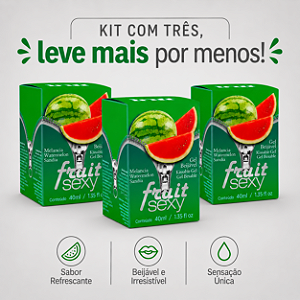 KIT COM TRES FRUIT SEXY HOT MELANCIA 40ml ( cada sai por 14,93 no pix )