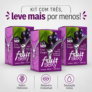 KIT COM TRES FRUIT SEXY HOT UVA GRAPE 40ml ( cada sai por 14,93 no pix )