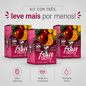 KIT COM TRES FRUIT SEXY HOT TUTTI-FRUTTI 40ml ( cada sai por 14,93 no pix )