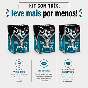 KIT COM TRES FRUIT SEXY VINHO TINTO TONS 40ml ( cada sai por 14,93 no pix )